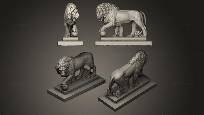 Figurines lions tigers sphinxes (Neoclassical Lion, STKL_0075) 3D models for cnc